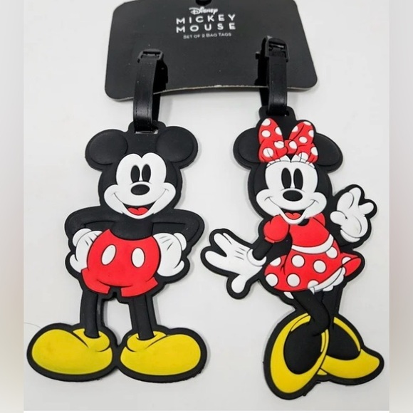 Disney Other - Disney Mickey & Minnie Character Luggage Tags - Black, Red, Yellow, White